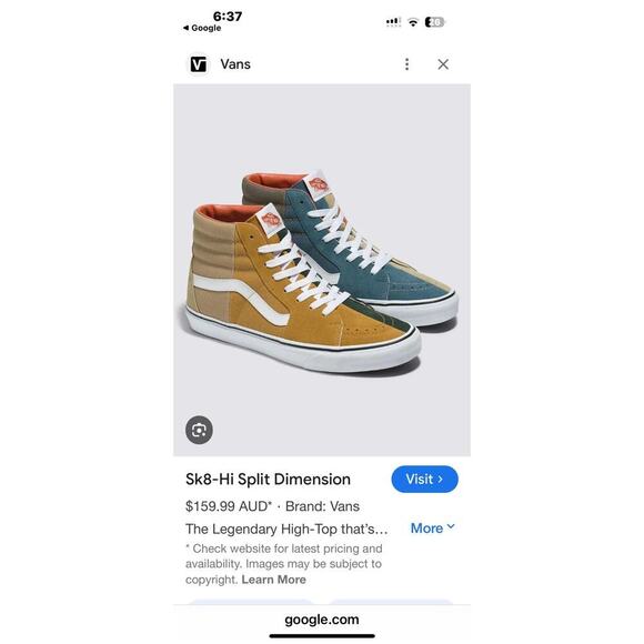 Vans Sk8-Hi Split Dimension Sneakers Multicolor, Women’s 8 / Men’s 6.5 – New - Picture 10 of 10